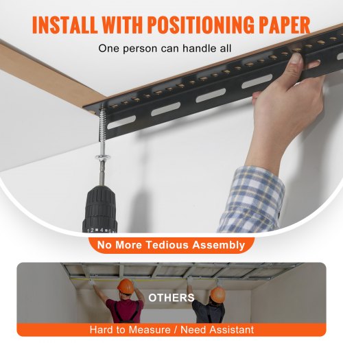 VEVOR Overhead Garage Storage Rack, 48x96 inch Garage Ceiling Storage ...