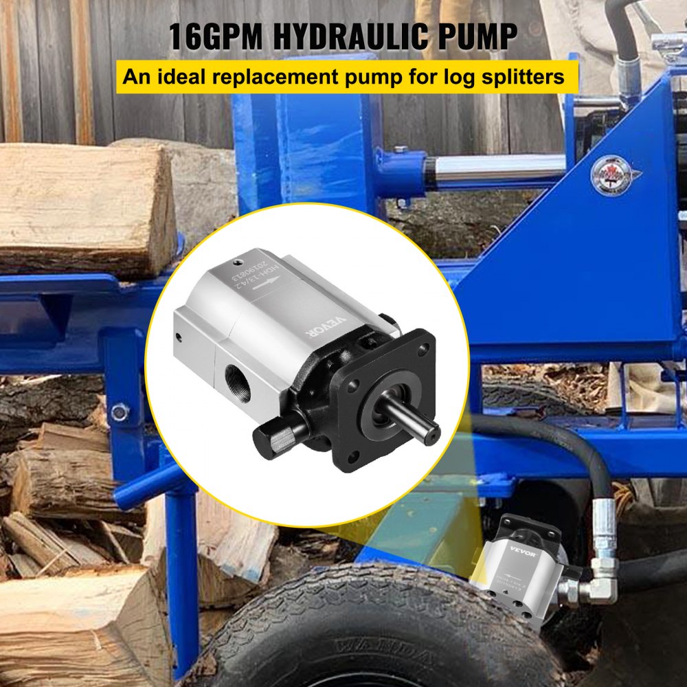 VEVOR Hydraulic Pump 16 GPM Hydraulic Motor 2 Stage Hydraulic Pump Log