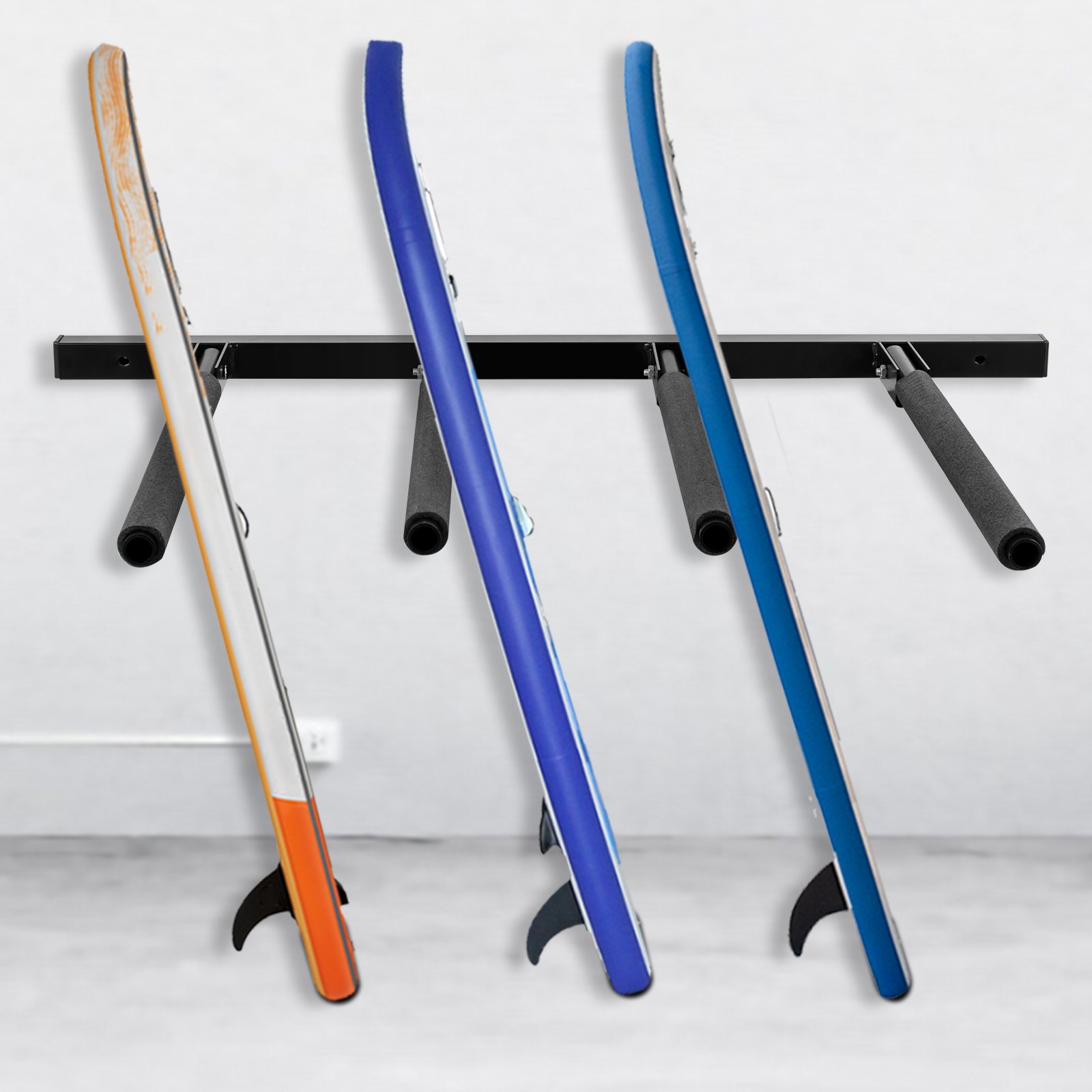 VEVOR Vertical Surfboard Rack, 4 Rods Paddle Board Storage Rack, 31 ...