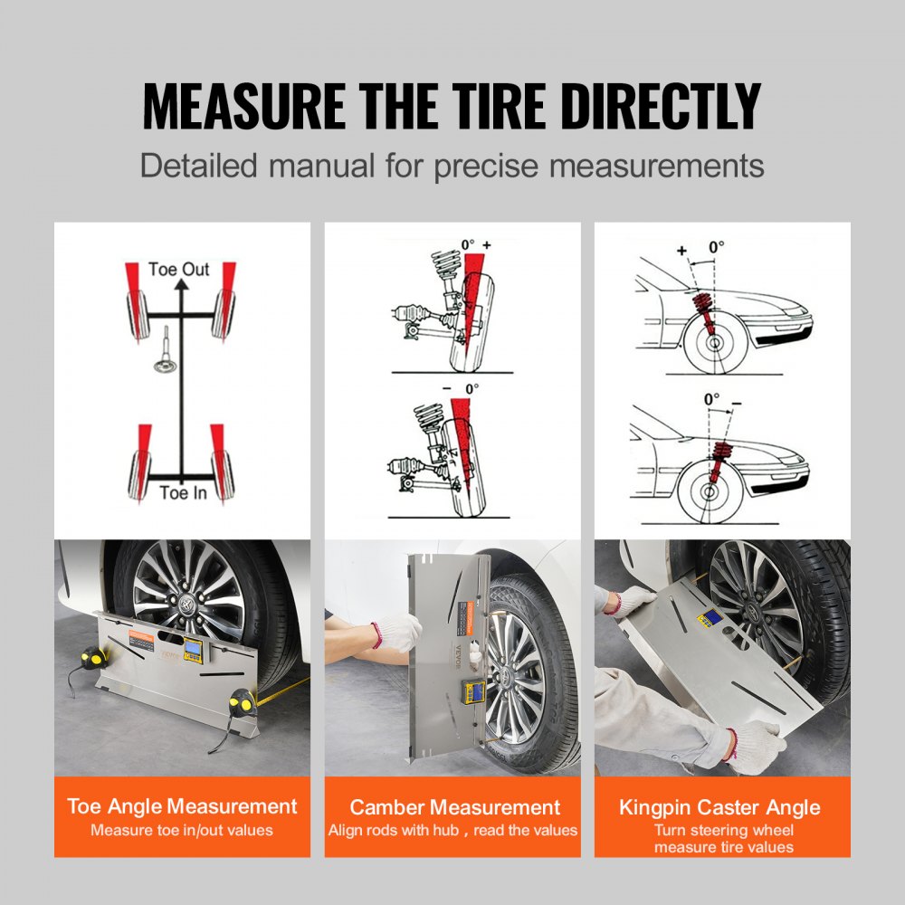 How Does Alignment Rods Work For Alignment VEVOR Wheel Alignment Tool, 2-Pack Toe Plates, Camber/Caster/Toe Gauge ...