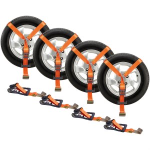 Atv tire deals straps for trailer