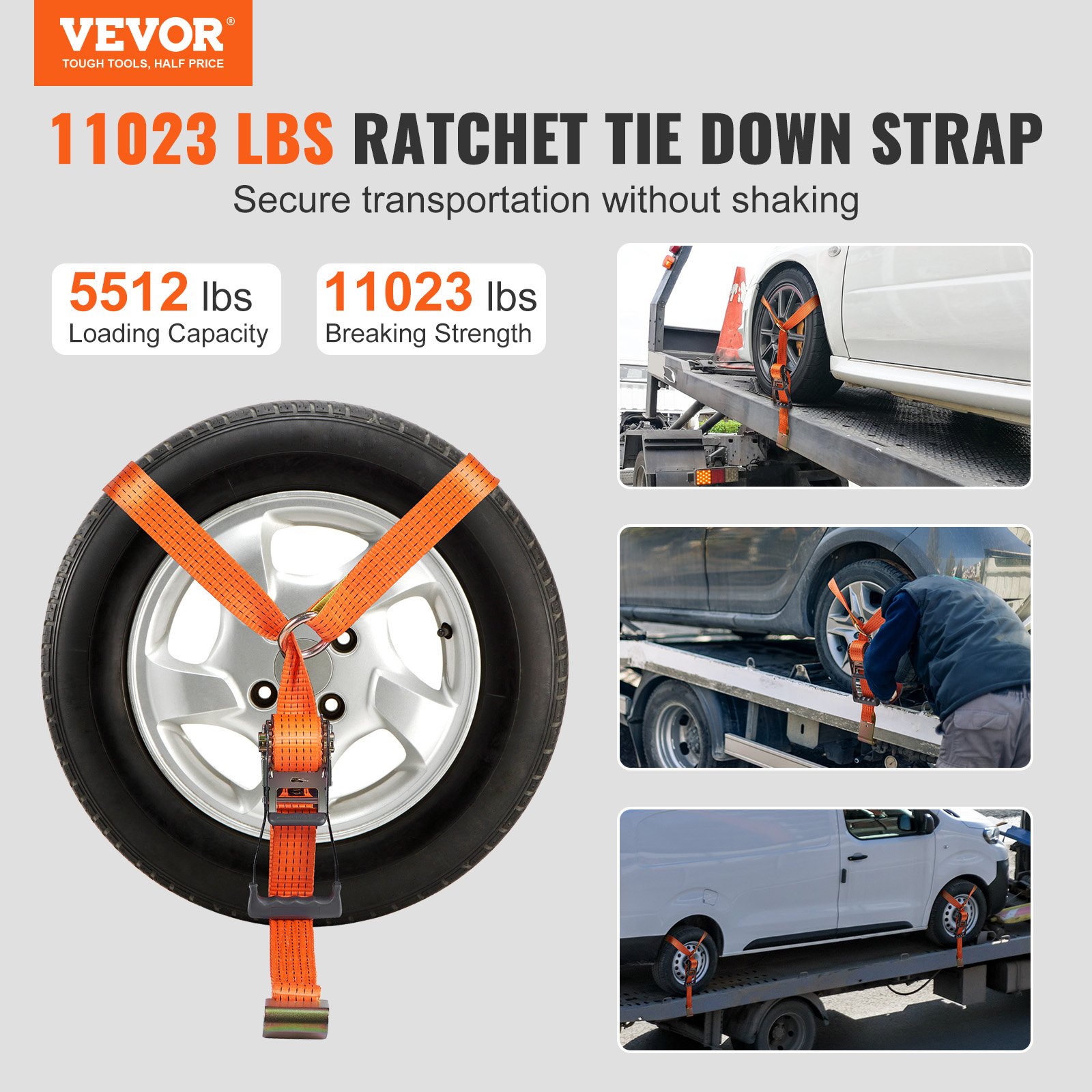 VEVOR Car Tie Down Straps Kit, Lasso Style 2