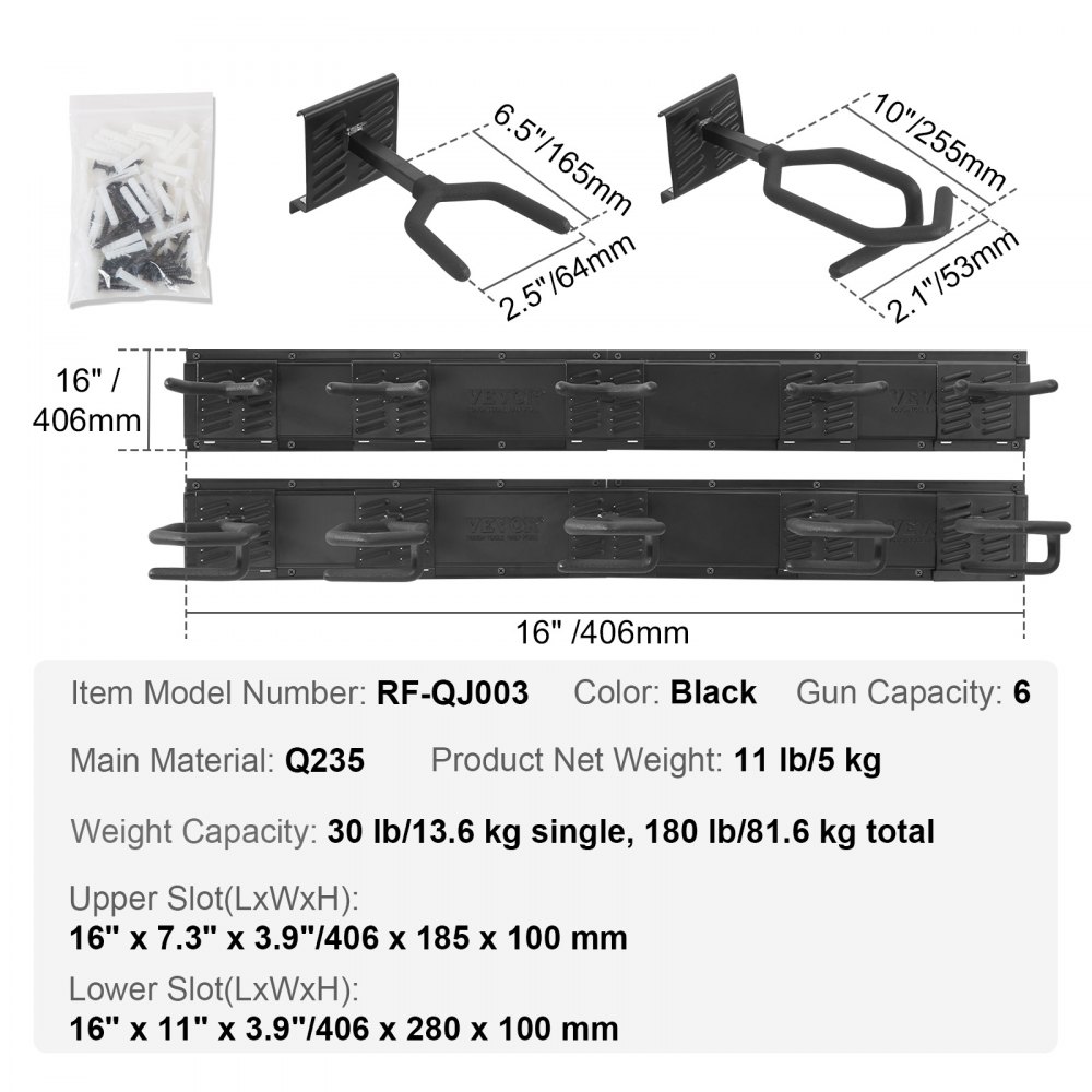 VEVOR Gun Rack, Indoor Gun Rack Wall Mount, 6-Slot Vertical Rifle ...