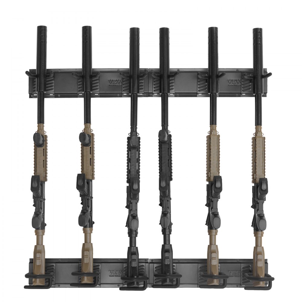 Gun Rack Wheeled VEVOR Gun Rack, Indoor Gun Rack Wall Mount, 6-Slot Vertical Rifle ...