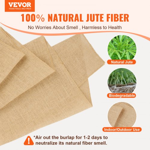 VEVOR Burlap Fabric Roll Burlap Tree Wrap 14 in x 30 ft for Crafts ...