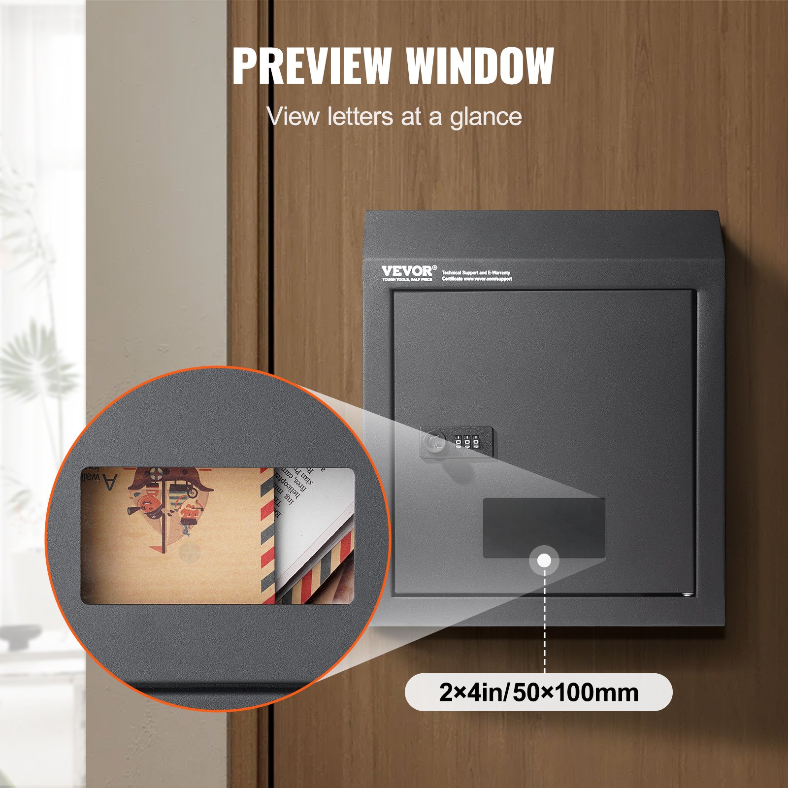 VEVOR Through The Door Key Drop Box, Heavy Duty Steel Through the Door ...
