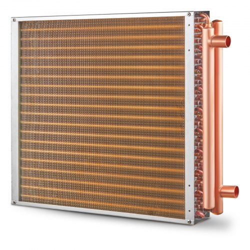 Échangeur Thermique Eau/air VEVOR 16x16 Pouces - 3 Rangées De Tubes Cuivre 3/8" - 193 Ailettes