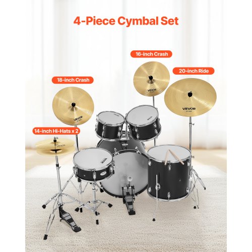 VEVOR Cymbal Sets for Drums – Bright Sound & Alloy Build