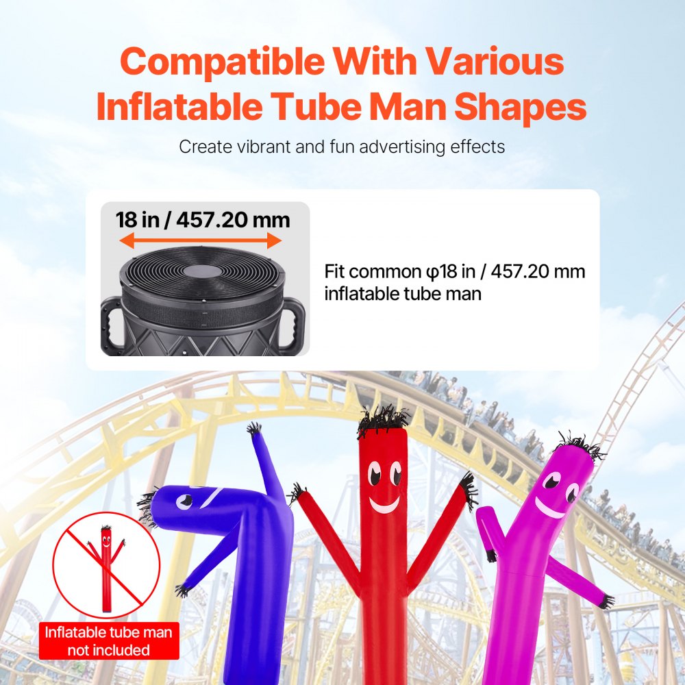 VEVOR Inflatable Tube Man With Blower —1 HP Motor & PP shell