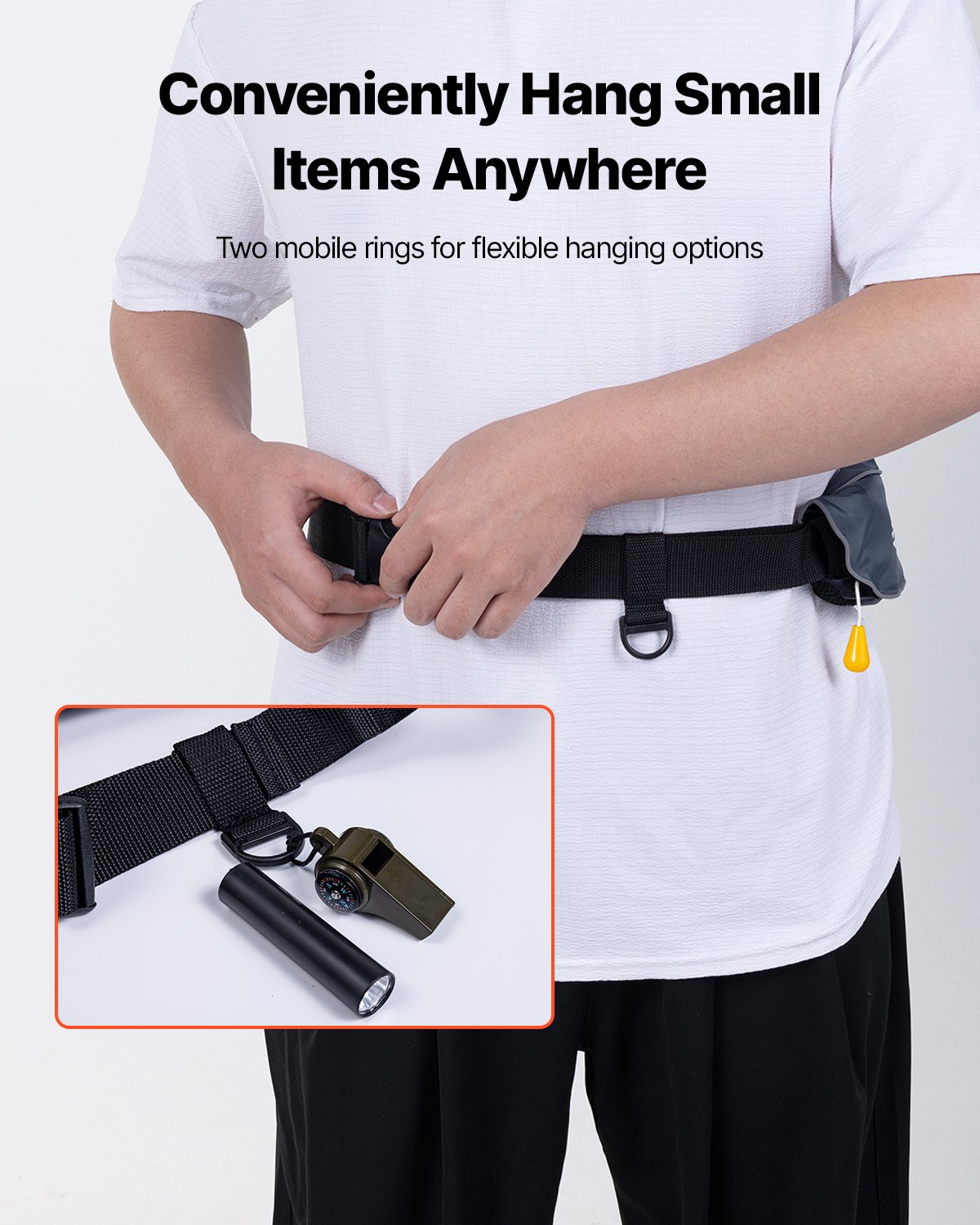 VEVOR Inflatable PFD Belt – 105N Manual Belt Pack Adjustable