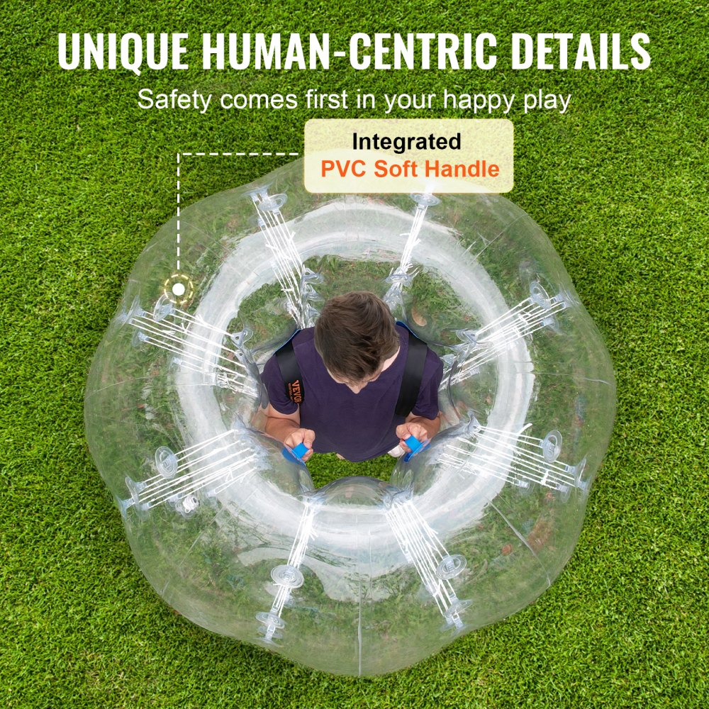 VEVOR Inflatable Bumper Balls 2-Pack - 5FT Sumo Zorb Balls For Teens & Adults, 0.8mm PVC Human Hamster Bubble Ball Game