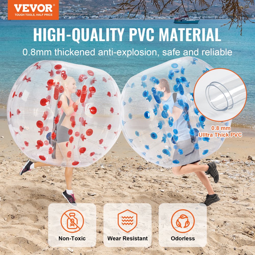 Young Inflatable VEVOR Inflatable Bumper Balls 2-Pack, 5FT/1.5M Body Sumo Zorb Balls for ...