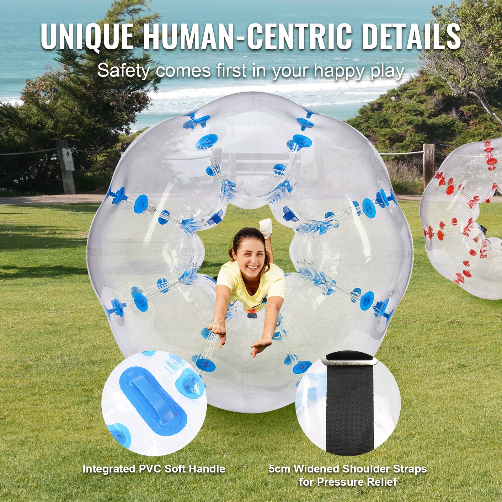 Young Inflatable VEVOR Inflatable Bumper Balls 2-Pack, 5FT/1.5M Body Sumo Zorb Balls for ...