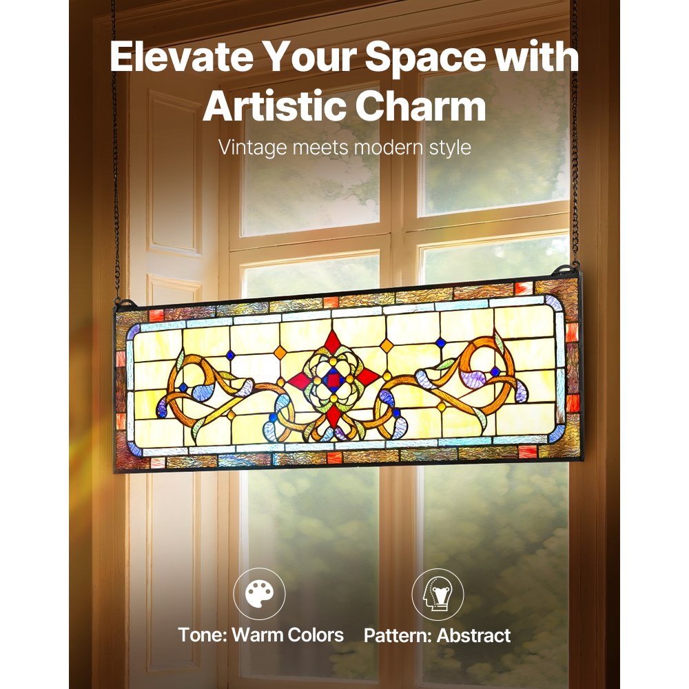 VEVOR Stained Glass Window Panel, 32
