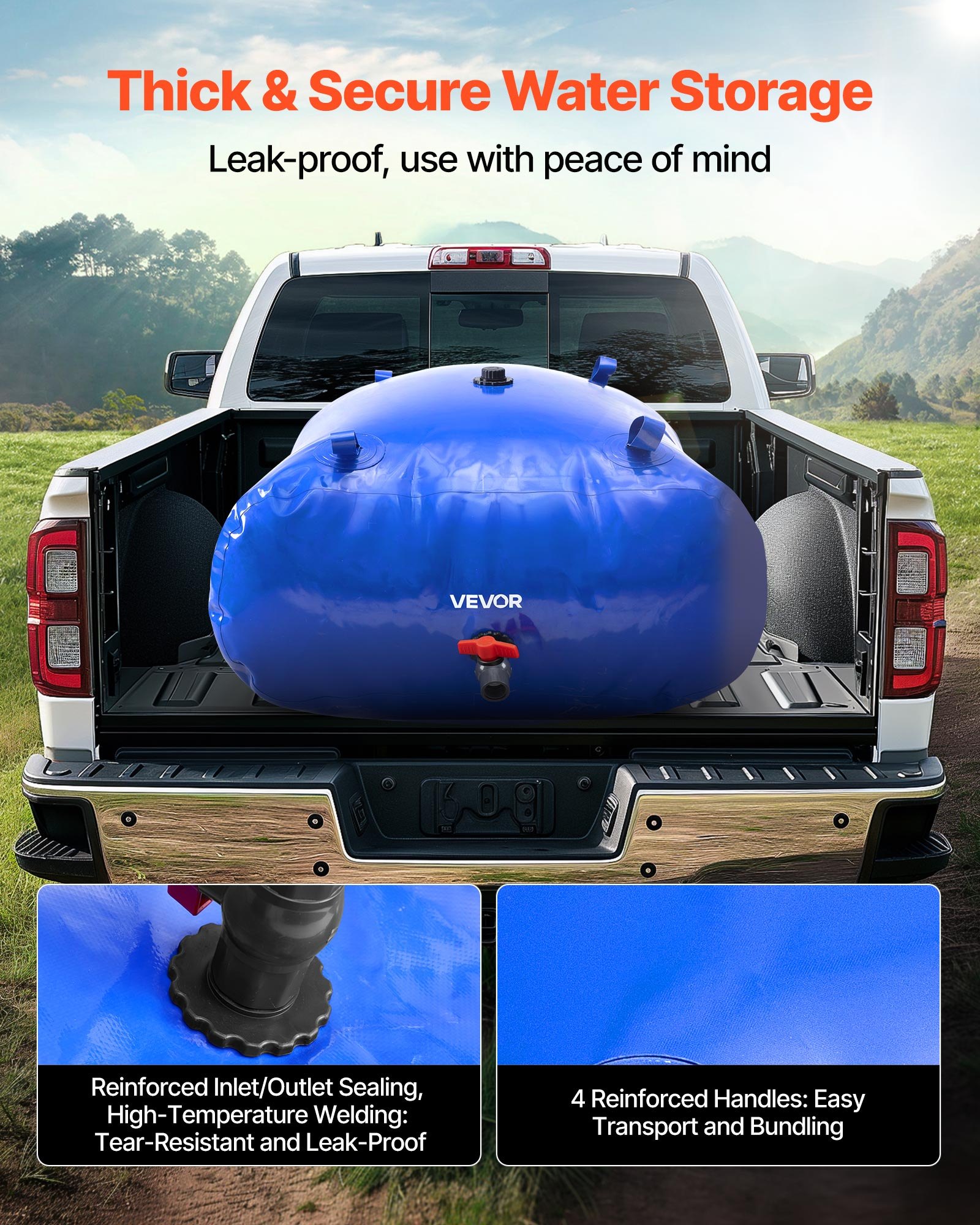 VEVOR Water Storage Bladder, 87 Gallon (330L) Water Storage Container ...