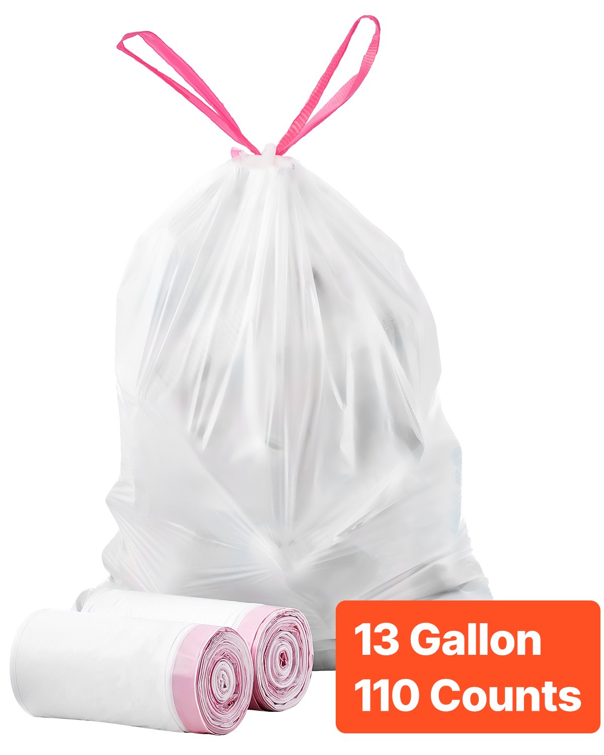 VEVOR 110 13 Gal Trash Bags – Extra Thick, 0.8 MIL, 28.7 lbs