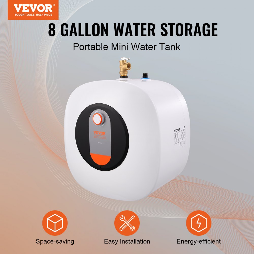 HAOYUNMA Electric Tank Water Heater, 8.0 Gallon Point of Use Instant Hot Water H