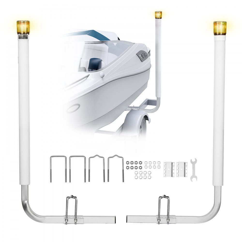 VEVOR Boat Trailer Guide, 1175mm with LED Light Trailer Guide Poles ...
