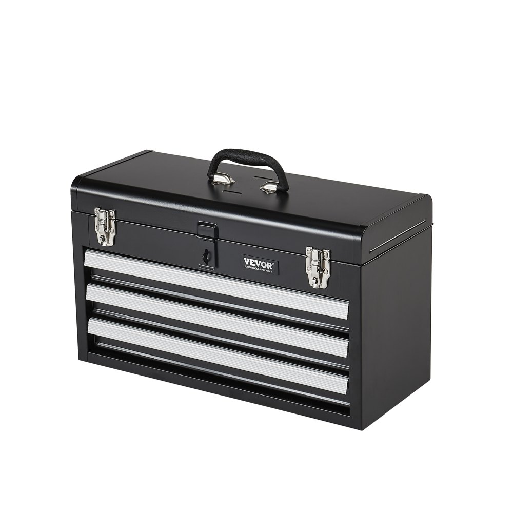 Tool Box 20.5-inch Portable Metal Tool Box with 3 Drawers Tool ...