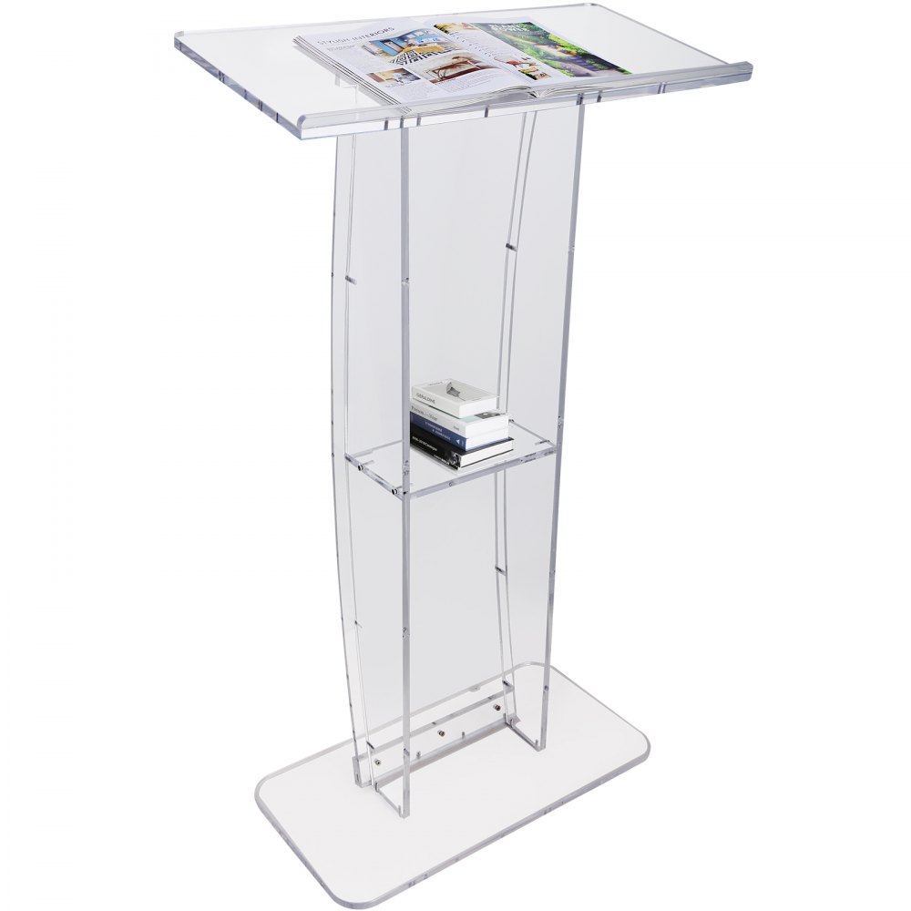 VEVOR Acrylic Podium, 47" Tall, Clear Acrylic Podium Stand with Wide