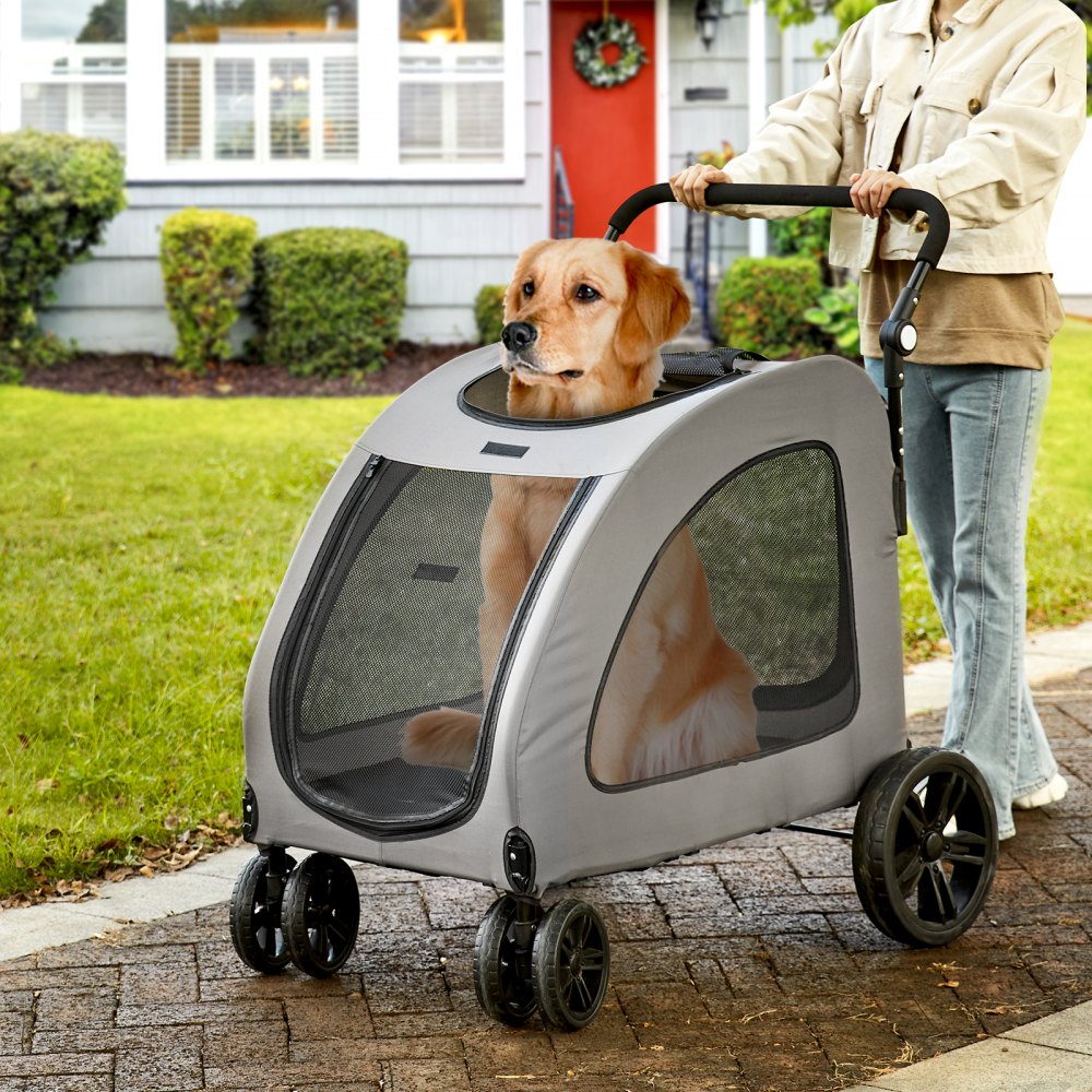 VEVOR Pet Stroller, 4 Wheels Dog Stroller Rotate with Brakes, 72.6 kg ...