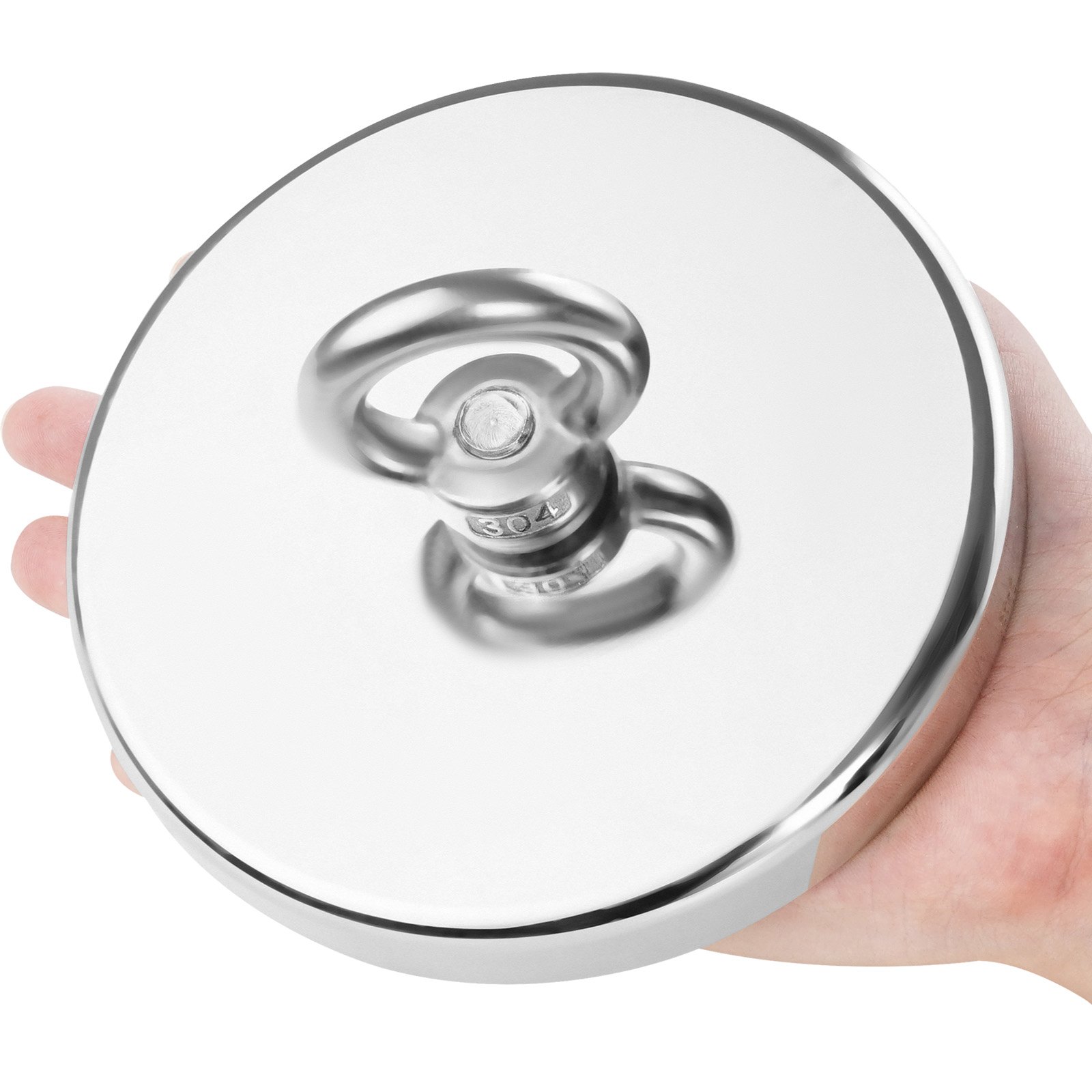 thumbnail image 2 of 2000 LBS Fishing Magnet Kit – Single-Sided Pull Force, 105mm Diameter, With Rope & Carabiner 2 of 3
