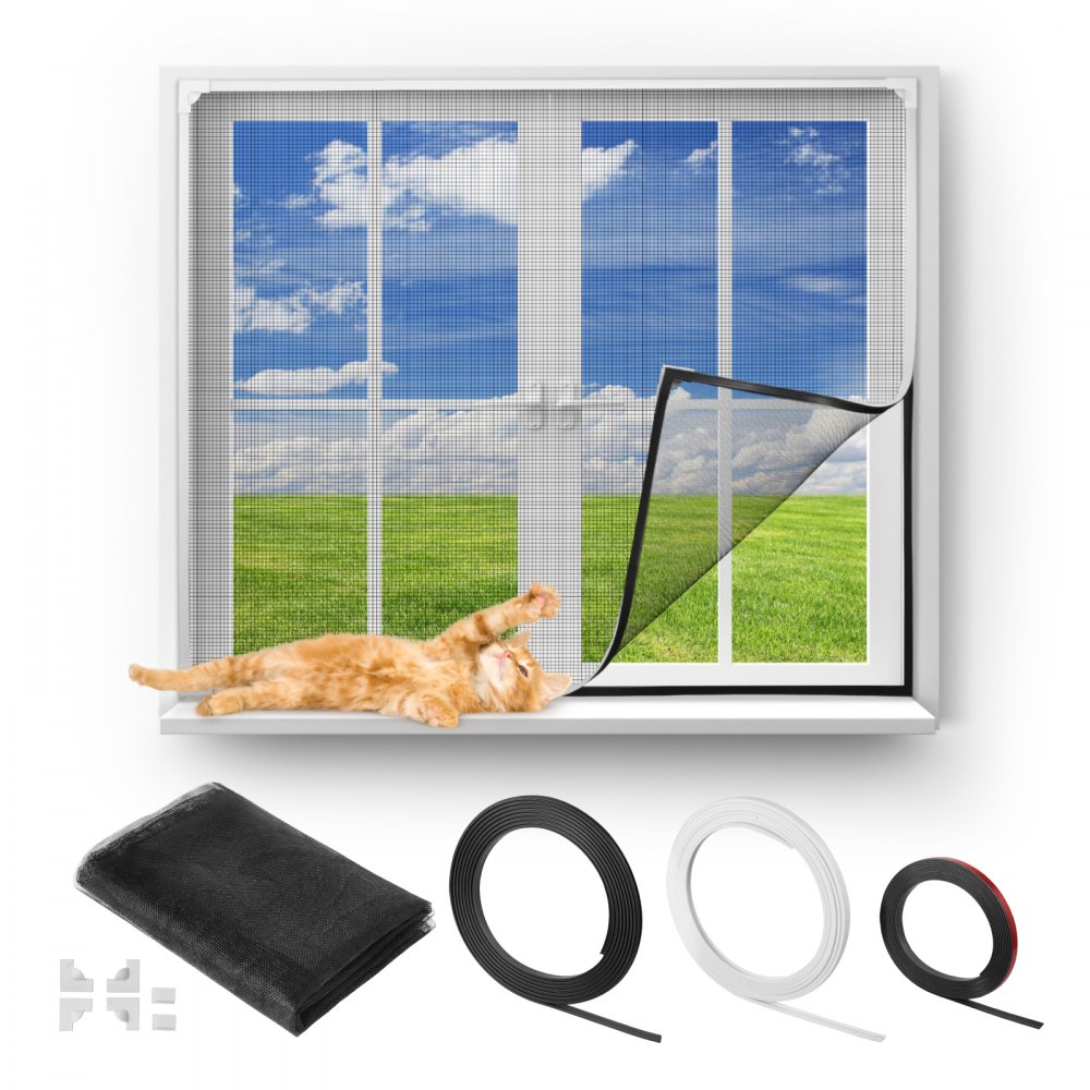Window Magnet VEVOR Magnetic Window Screen, 58.27 x 39.17 inch PVC and Fiberglass ...