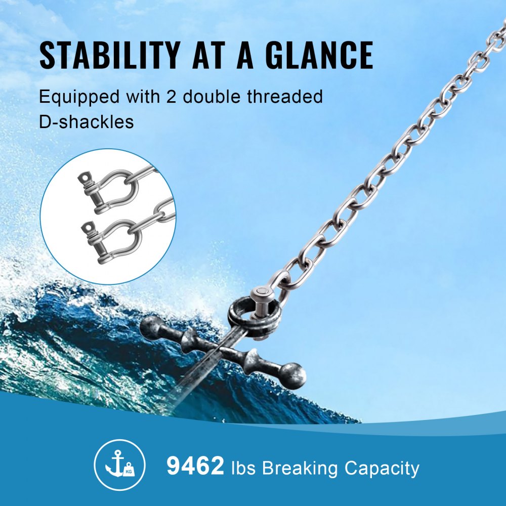 VEVOR Boat Anchor Chain, 1/4