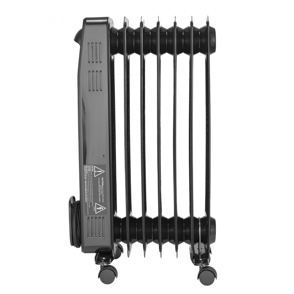 VEVOR Electric Oil Filled Radiator, 1500W Radiant Space Heater with LED ...