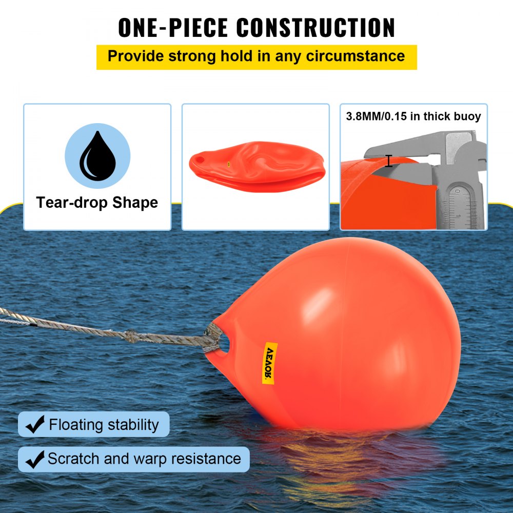 Pair Of Vinyl Boat Buoy Balls - 9.8x12.2 Inches, Round Mooring Fenders For Boats, Anchor Floats, Red