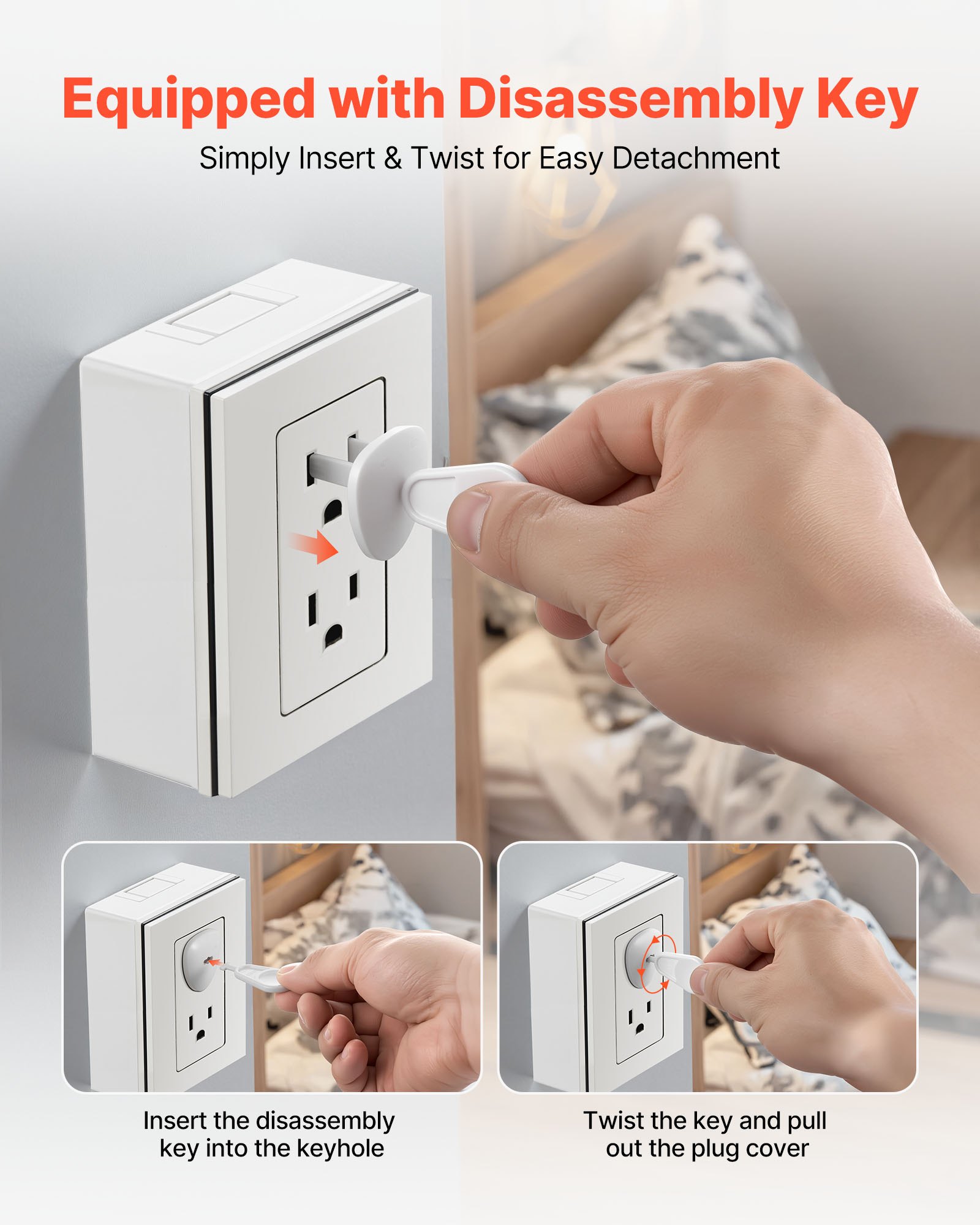 Electrical Plug Jacket VEVOR Covers for Electric Outlets - 70 Pack, 7 Keys