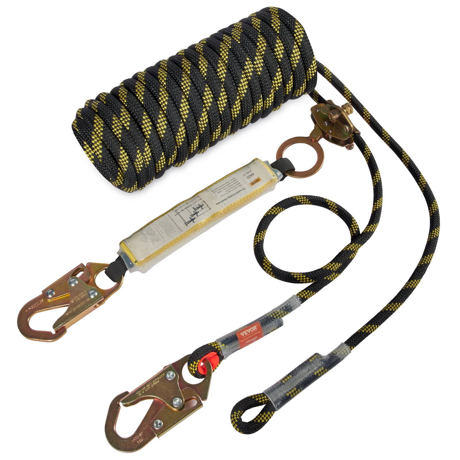 VEVOR Vertical Lifeline Assembly, 0.55'' x 25' Fall Protection Rope ...