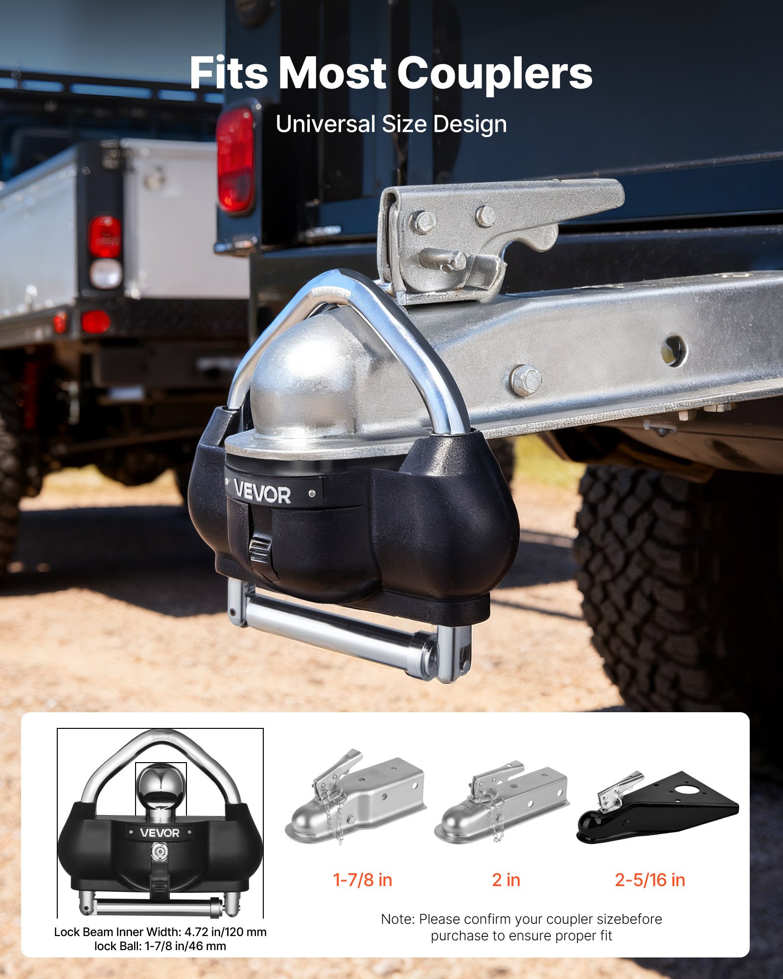 VEVOR Ball Hitch Lock For Trailer – 1-7/8