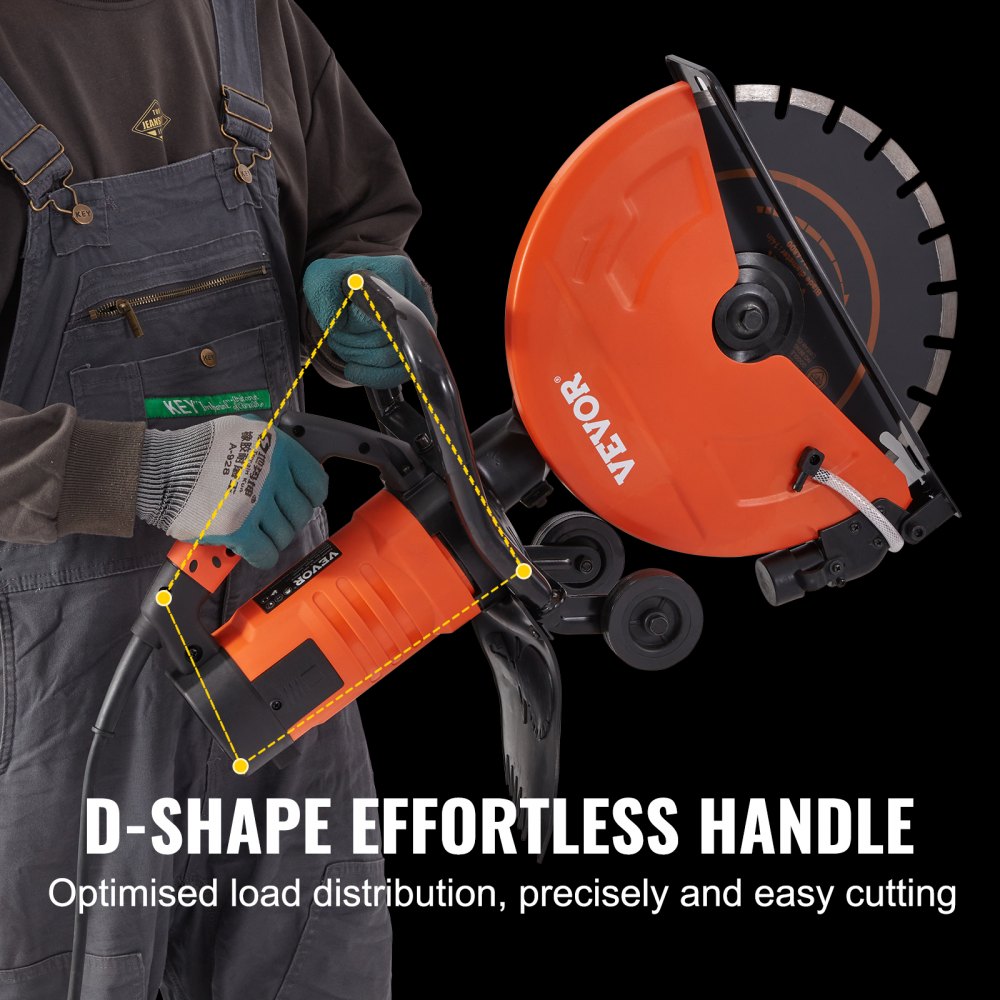 VEVOR Electric Concrete Saw, 14 in Circular Saw Cutter with 5 in