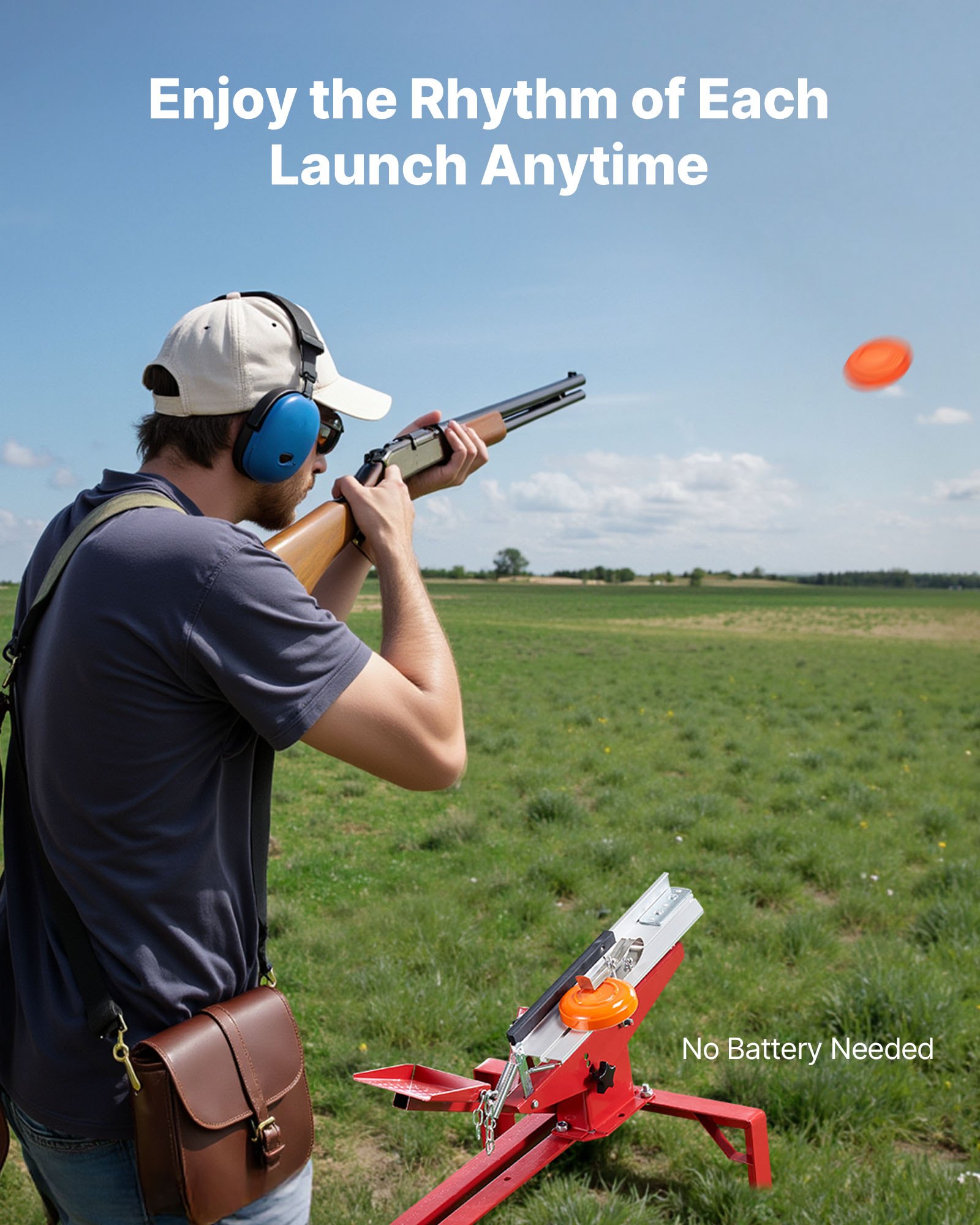 VEVOR Clay Target Thrower, 30+ Yards Single/Double Clay Pigeon Thrower ...