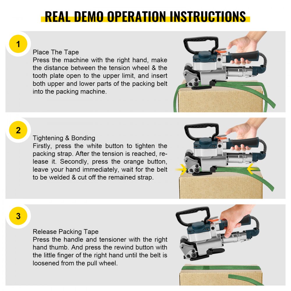 VEVOR B25 Pneumatic Strapping Tool, Hand Held Strapping Machine For 0. ...