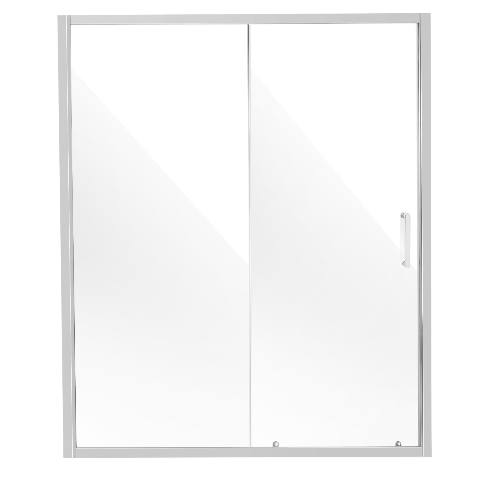 VEVOR Semi-Frameless Sliding Shower Door – 57.7-59 X 70 Inches, 1/4" Clear Tempered Glass, NANO Easy-Clean Coating, Stainless Steel Hardware, Chrome, Left/Right Reversible