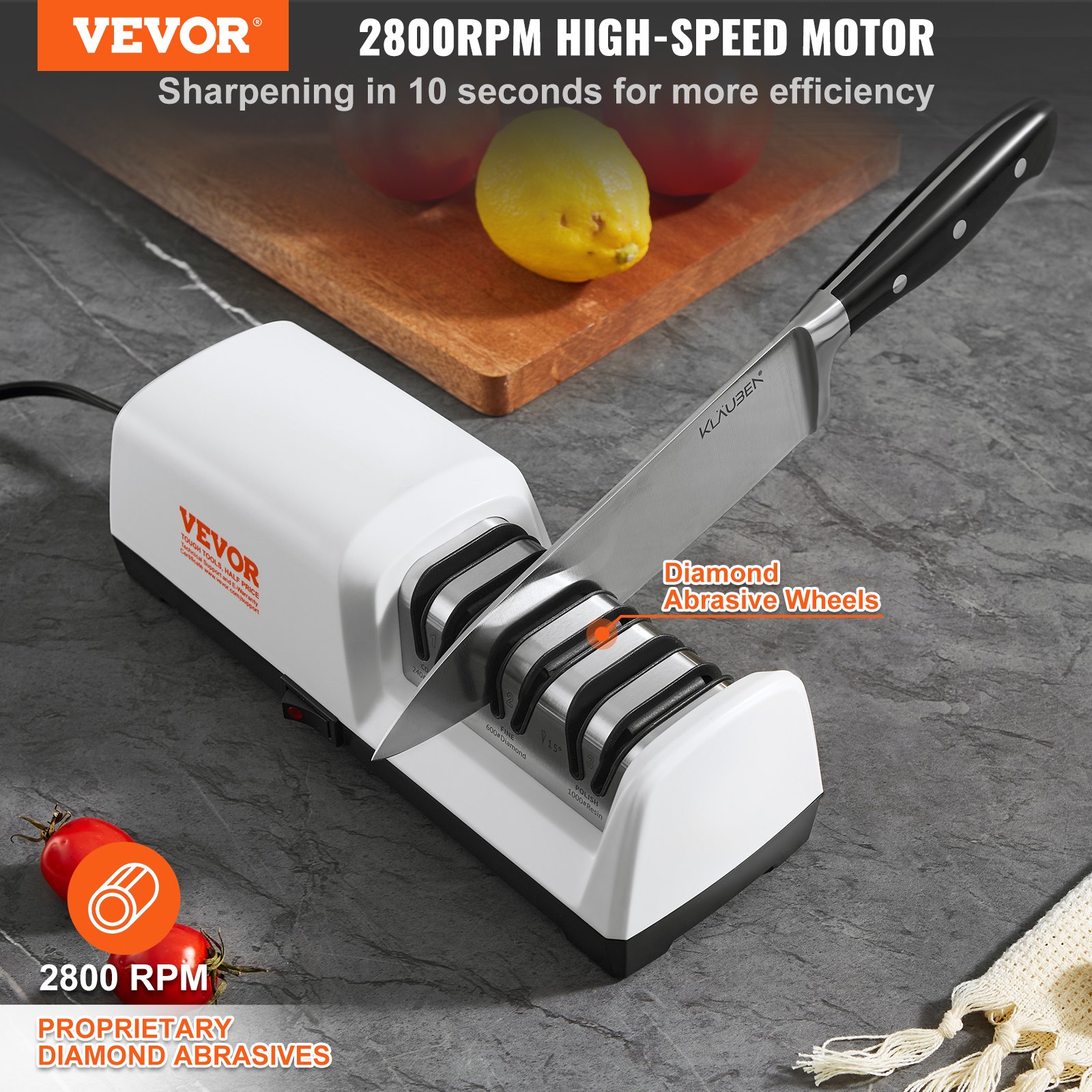 Sharpener Professional VEVOR Electric Knife Sharpener, 3 Stages Kitchen Knife Sharpener for ...