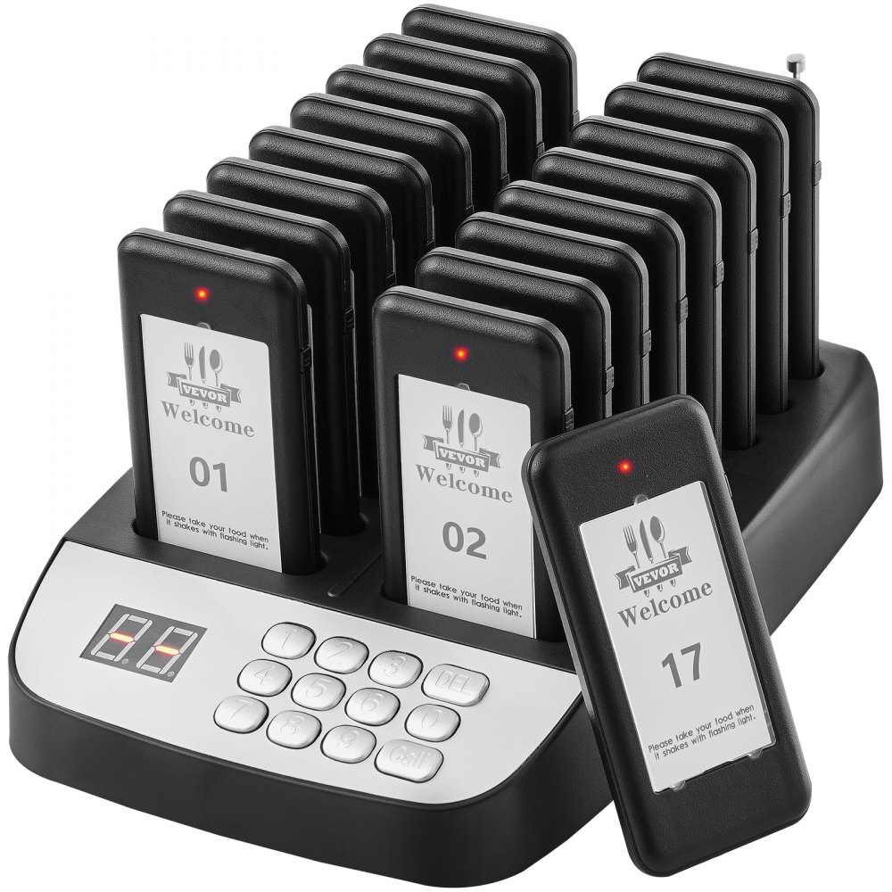 VEVOR Restaurant Pager System, Wireless 500m Long Range Lineup Waiting