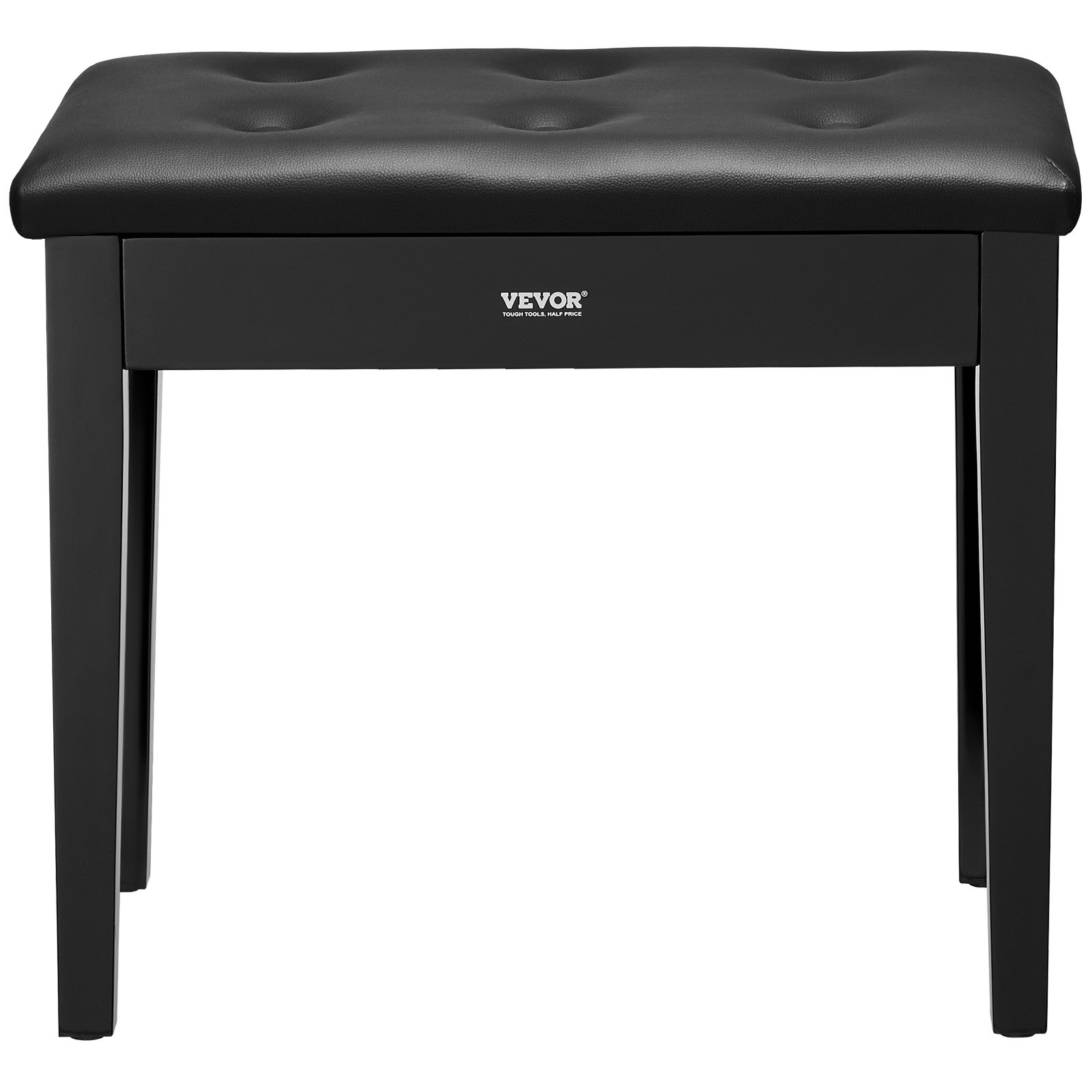 VEVOR Piano Keyboard Bench Storage Padded Seat Wooden Vanity Bookcase ...
