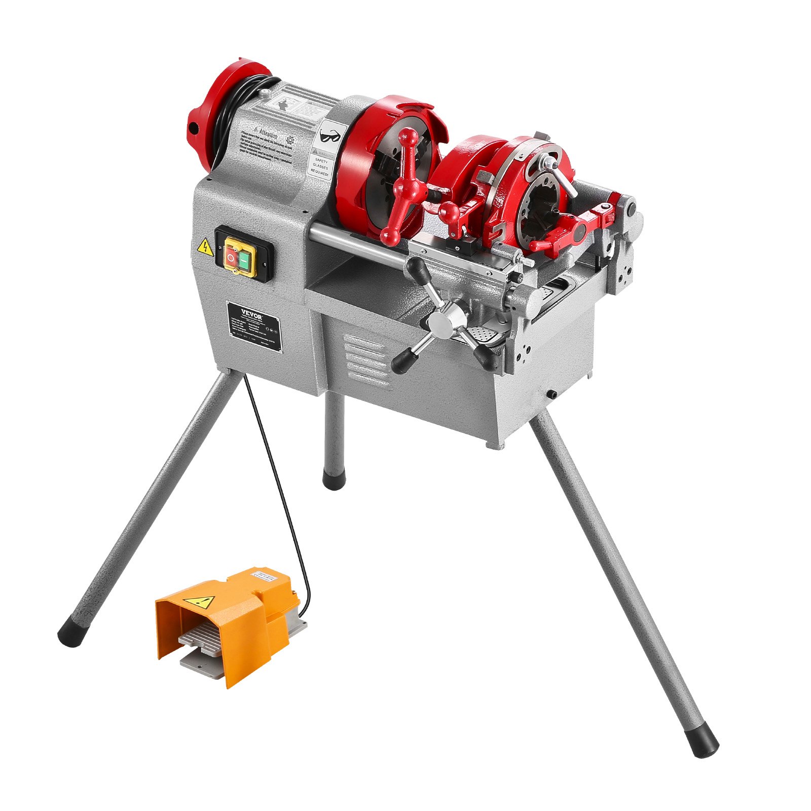 VEVOR Electric Pipe Threader Machine, 750W 28RPM Threading Cutting ...