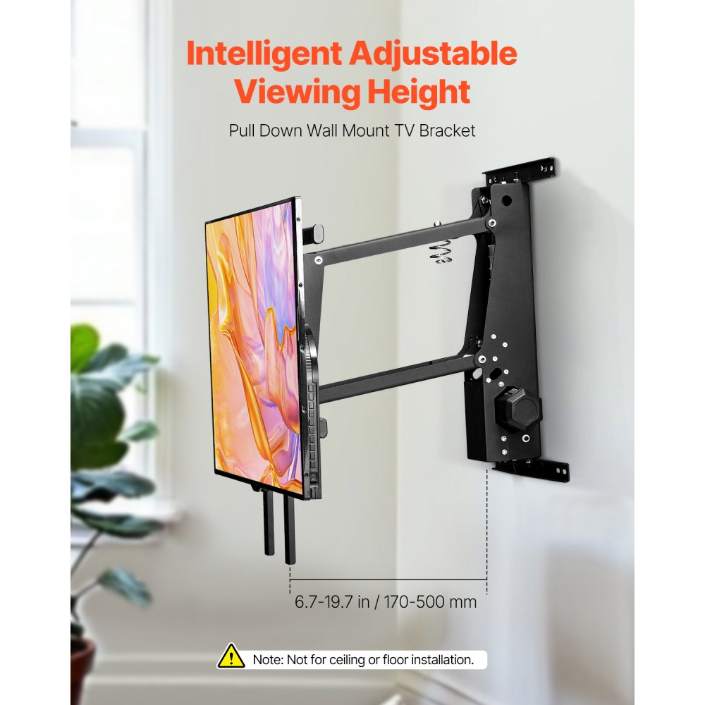VEVOR Motorized TV Wall Mount with Remote Control - 65” TV