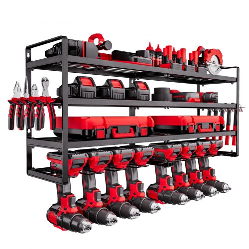 VEVOR Wall Mounted Power Tool Organizer – 4-Layer Rack