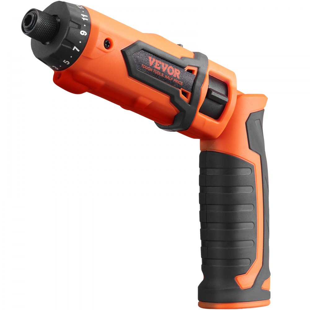 VEVOR Cordless Screwdriver 4V 7Nm Electric Screwdriver Rechargeable Set with 11 Accessory Kit and Charging Cable LED Light Dual Position Handle Nut