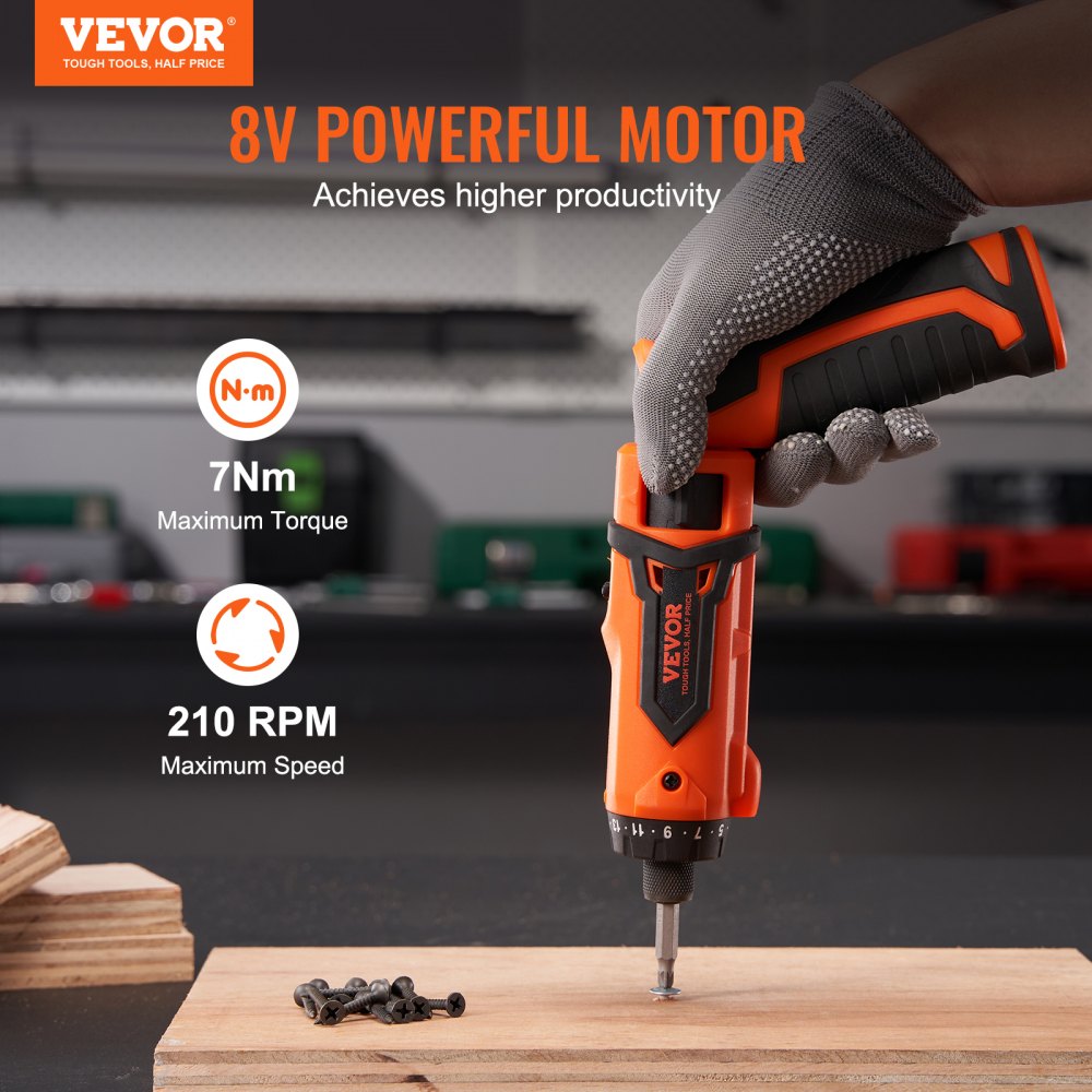 VEVOR Cordless Screwdriver 8V 7Nm Electric Screwdriver