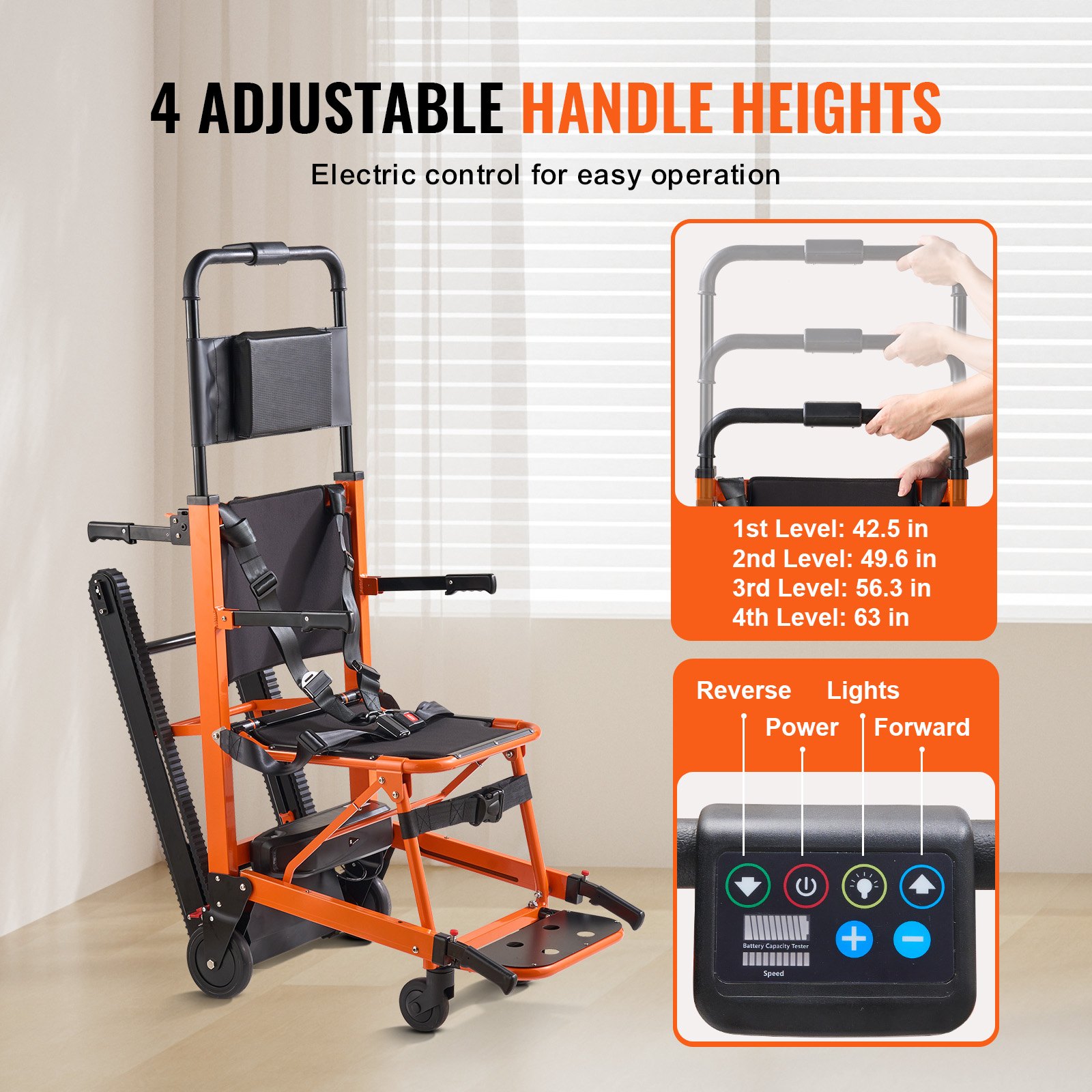 Evac Ramp VEVOR Electric Stair Chair, 450 lbs Load Capacity, Foldable Emergency ...