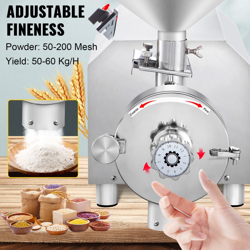 VEVOR Soybean Grinder Commercial Grinding Machine for Spices 3000W Corn