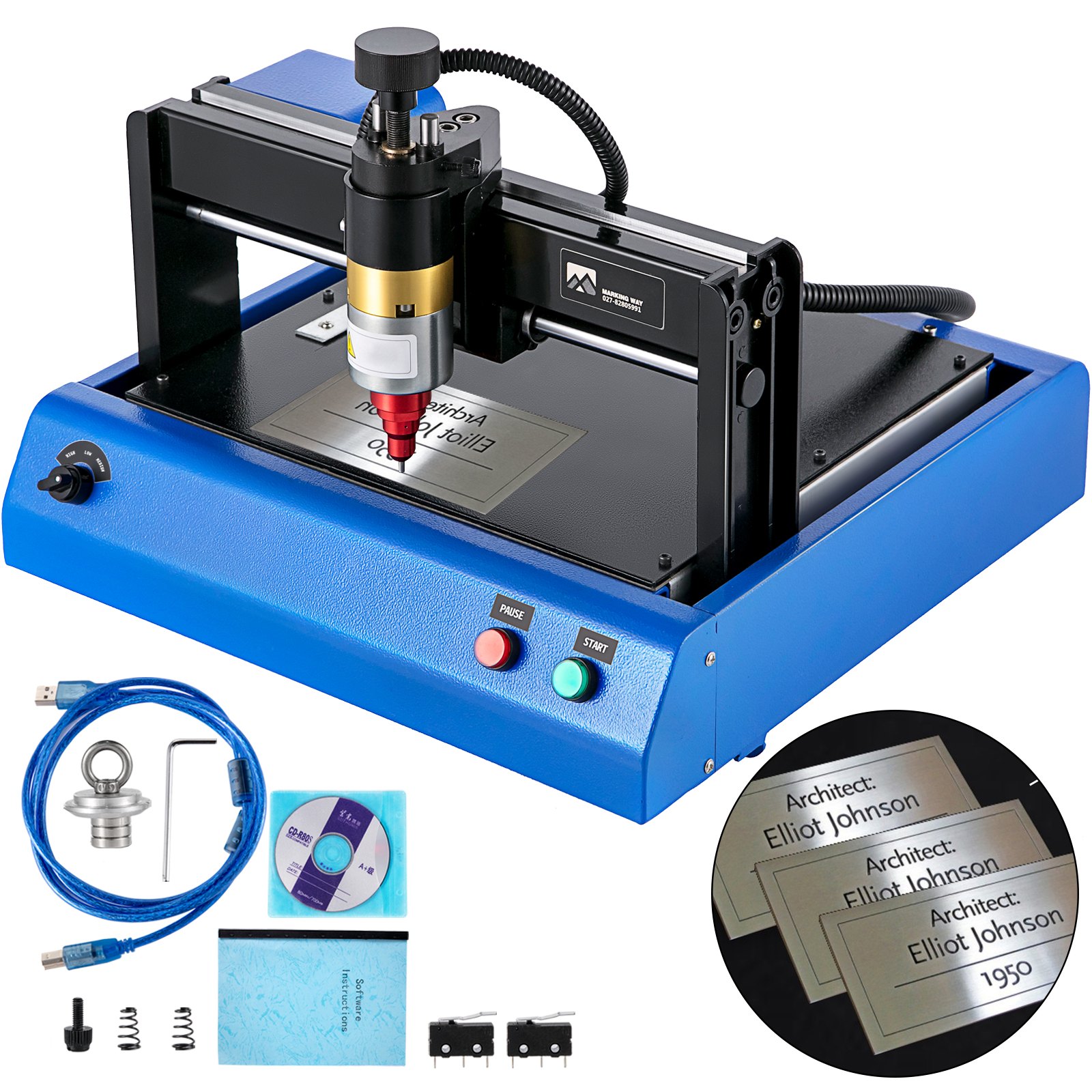 400w Electric Metal Marking Engraving Machine 200x150mm 50mm/s ...