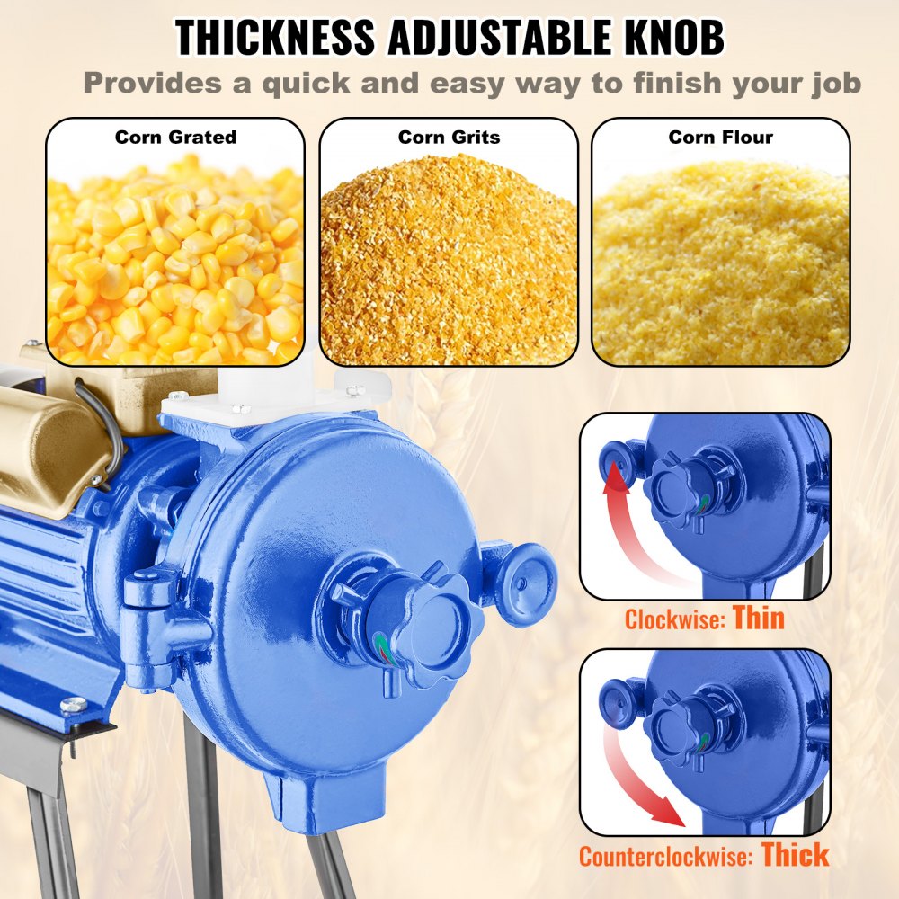 VEVOR 3000W Electric Grain Grinder Corn Wheat Flour Cereal Mill Dry ...