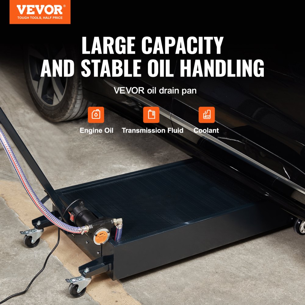 VEVOR Low Profile Oil Drain Pan, 20 Gallon Oil Drain Pan with Pump, Oil